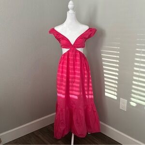 Zara fuschia cut out maxi dress
